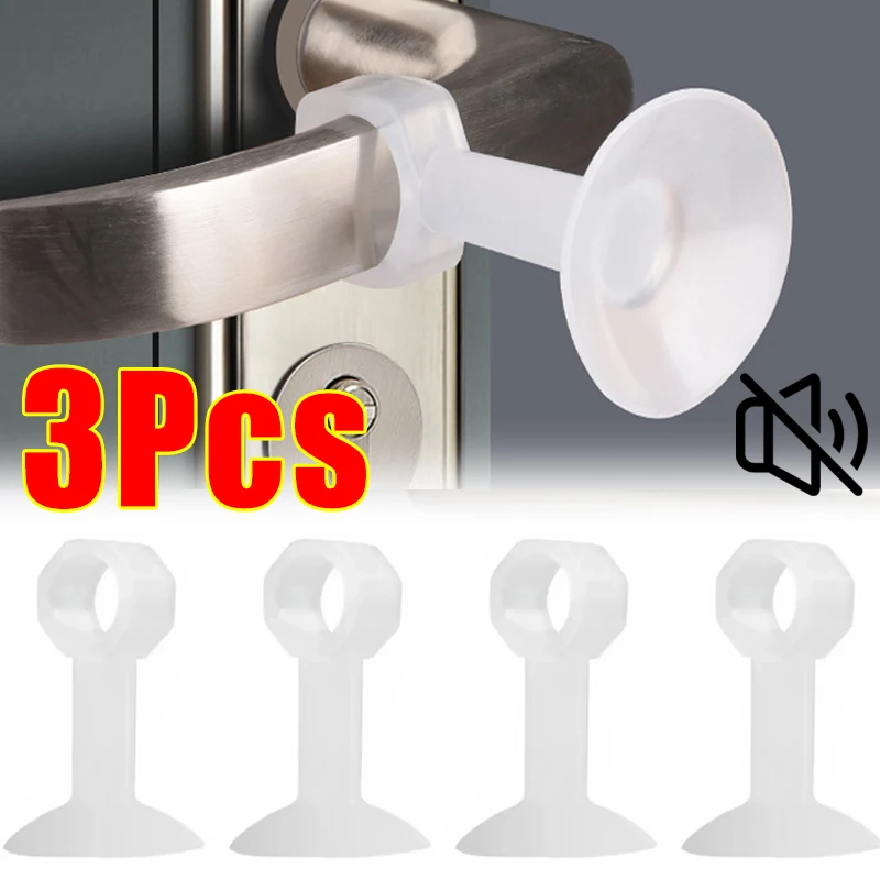 Door Stopper Silicone Door Stopper Door Stopper Bumpers Silicone Rubber Bumpers Transparent Door Stop with Suction Cup New Rubber Anti-Collision Doors Handle er Ring Wall Protection Pad Doorknob Mute Tool