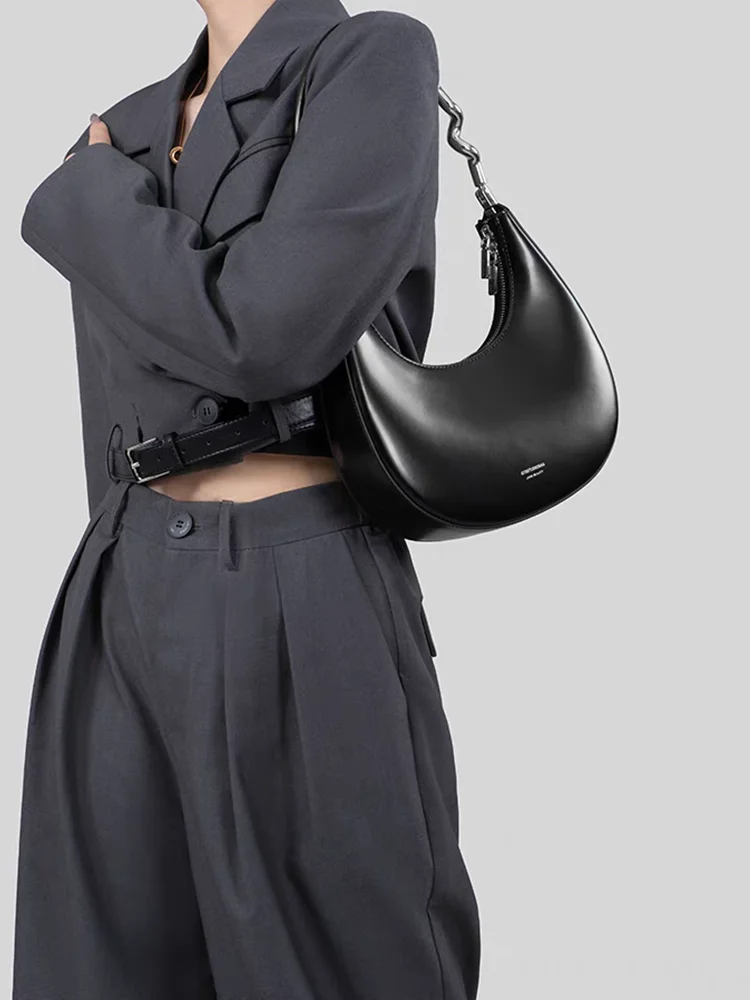 

Серебристая модная женская сумка из натуральной кожи уникального дизайна Красивая сумка-тоут из натуральной кожи простая сумка через плечо для подмышек Новинка