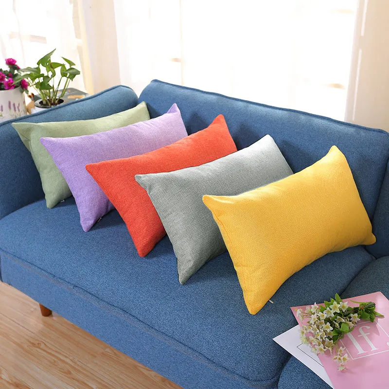 30*50 Cm Smooth Pillow Case Fashion Long Waist Pillowcase Living Room Car Decor Pillow Cover Cushion Case Home Textile Products 5