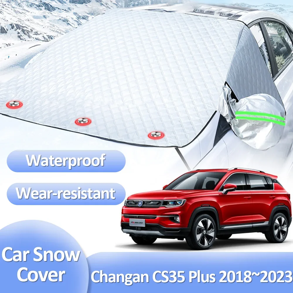 

Зимнее снежное покрытие для Changan CS35 Plus 2018 ~ 2023 2020 2021 2022, противоморозное лобовое стекло автомобиля, защита от льда CTI, автомобильные внешние аксессуары