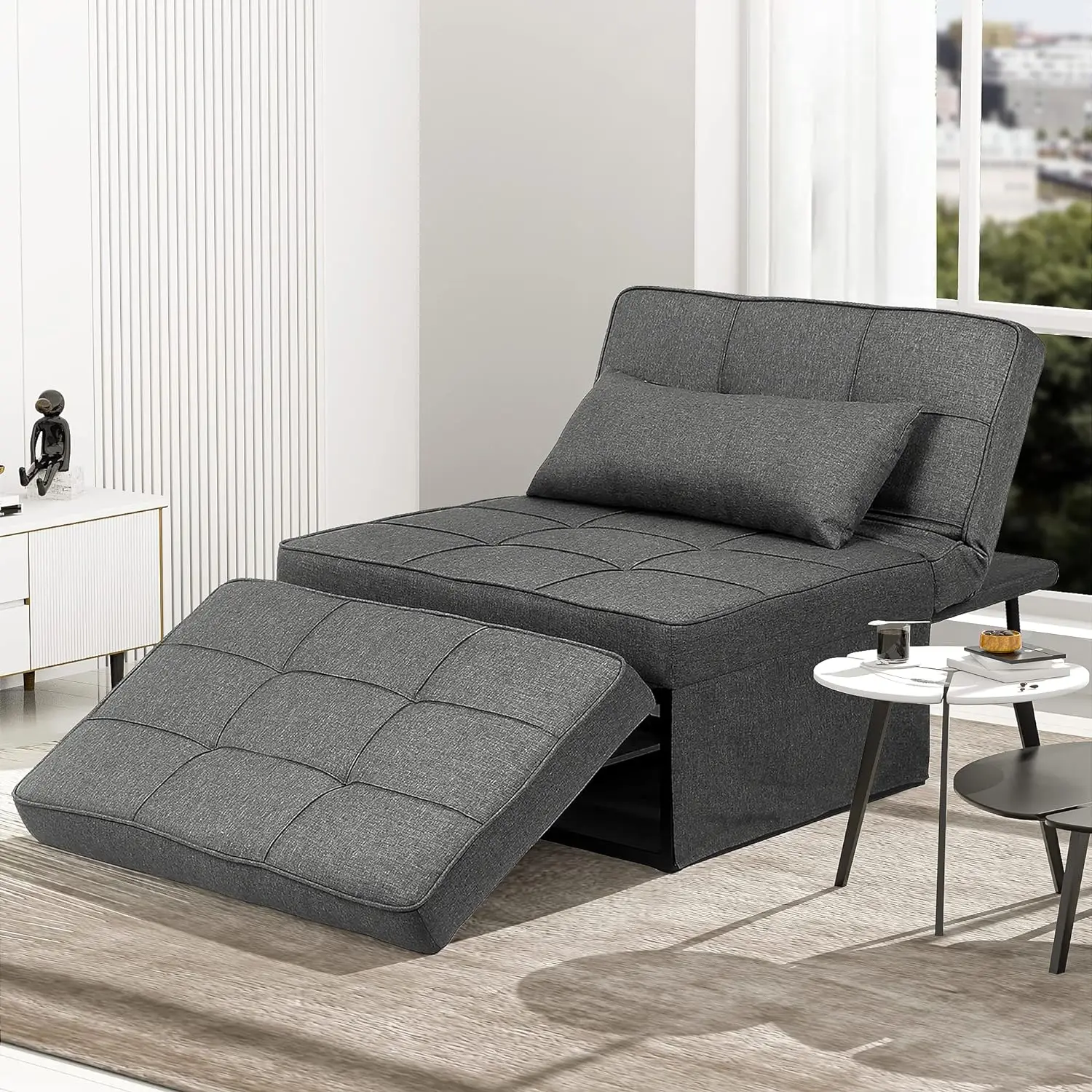 

Diophros Sofa Bed, Convertible Bed Chair 4 in 1 Multi-Function Modern Folding Ottoman Guest Bed with Adjustable Sleeper