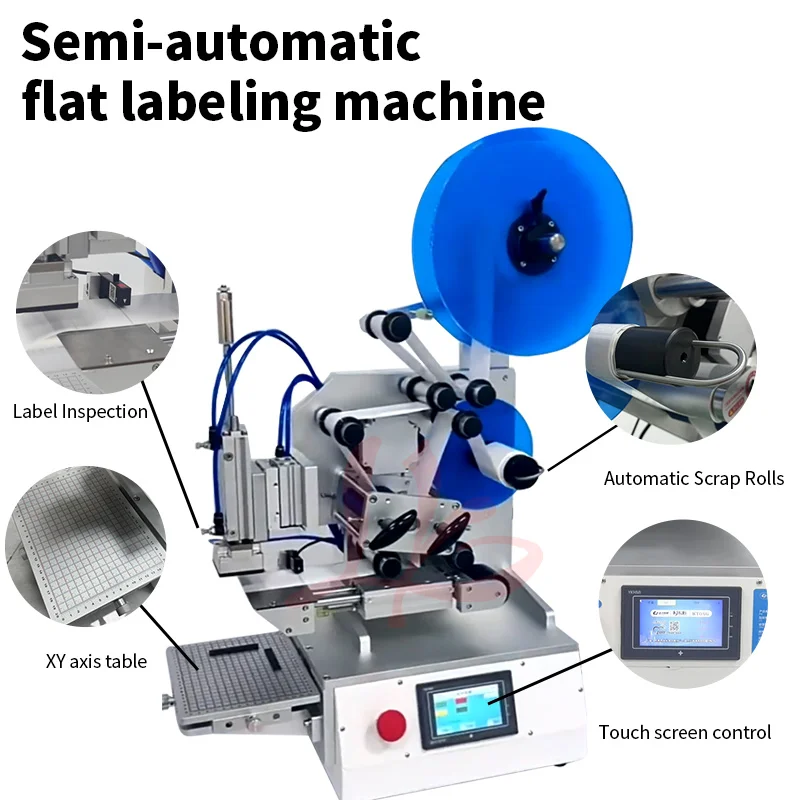 

Semi-automatic Self-adhesive Labeling Machine Printing FlatCarton Food Packaging Bottle Printing Labels Adjustable Speed