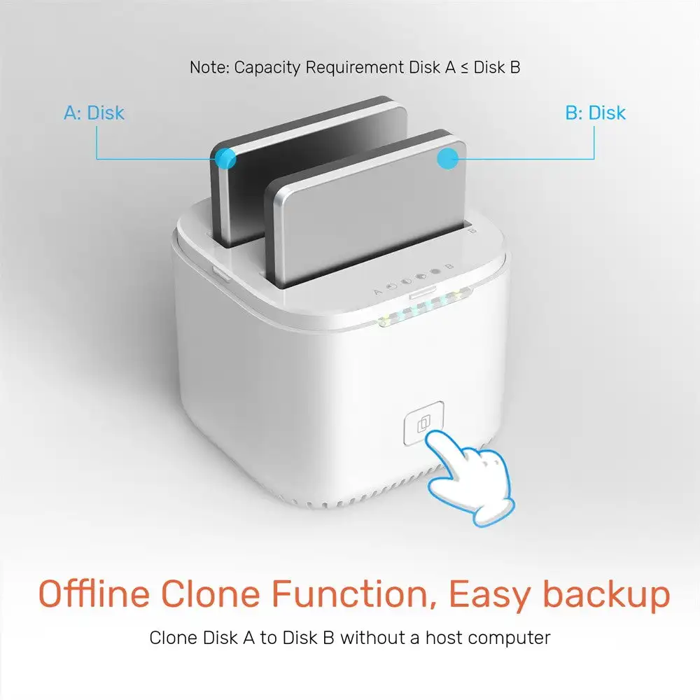 USB C 3.0 To SATA Dual-bay SSD Hard Drive Docking Station For 2.5 Inch HDD Docking Station