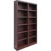 84" Traditional Double Wide Wood Bookcase with 10 Adjustable Shelves & 2 Fixed Shelves, Assembly Required 1