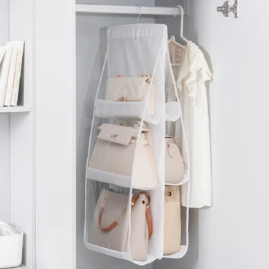 

Handbag Storage Artifact Bag Dust-proof Cover Door Behind Bag Storage Hanging Shelf Household Bedroom Storage Bag Organizer