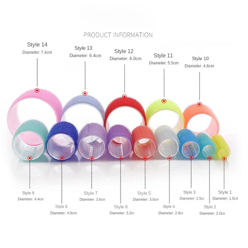 6pcs Self-Grip Hair Rollers Heatless Curler No Heat Bangs Volume Self-adhesive Hook&Loop DIY Hair Curler Styling Tools hair styling tool hair curling tools