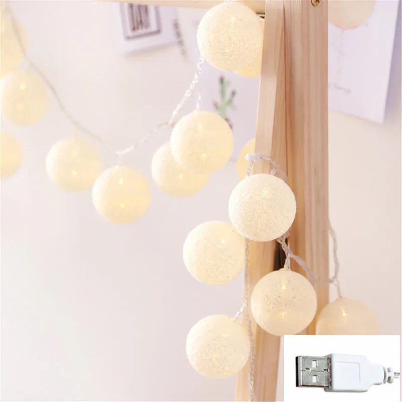 outdoor bulb string lights 40 LED Ball String Lights Battery Operated Colorful Garland Fairy Lights for Home Wedding Christmas Party Outdoor Decors outdoor fairy lights String Lights