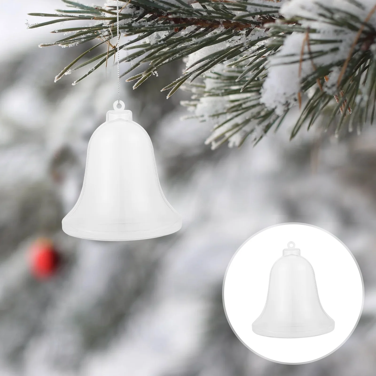 

Christmas Bell Hanging Pendant Candy Boxes Ornaments New Year Party Candy Boxes Clear Plastic Bell Shaped Candy Boxes