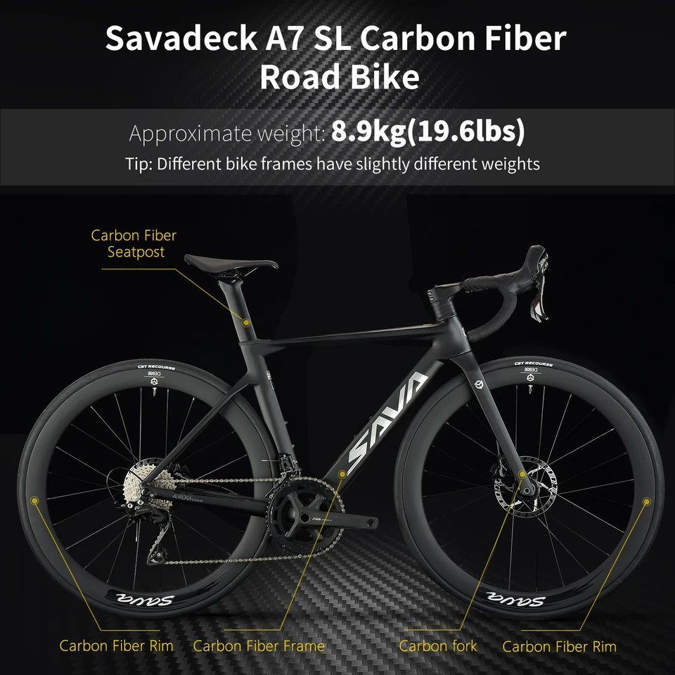 SAVA NEW A7L /A7L Pro カーボンロードバイク、大人用レーシングバイク 