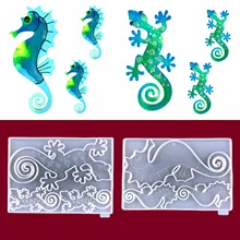 

Hippocampus Wall Decoration Pendant Epoxy Resin Mold DIY Gecko Wall Hanging Mold Hippocampus Ornament Decoration Silicone Mold