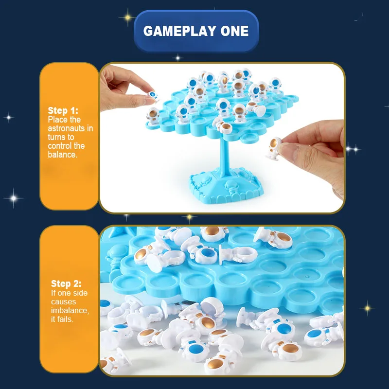 Astronauten Creatieve Balancerende Boom Balanceerplank Tafelspel Grappig Interactief Spel voor Ouders en Kinderen Bouwblokken Speelgoed_voghion.com