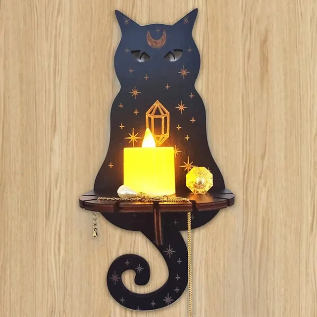 Wall Shelf Stone Wall Shelf Hand Wooden Display Stand Hanging Candle Holder Wall Decor Shelves home decoration shelf decor 3