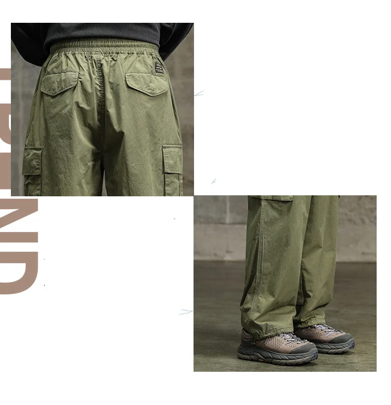 Description Picture 6 of itemSpring and autumn new high street straight leg casual pants male ins Korean version of trendy overalls bunches pants loose pants