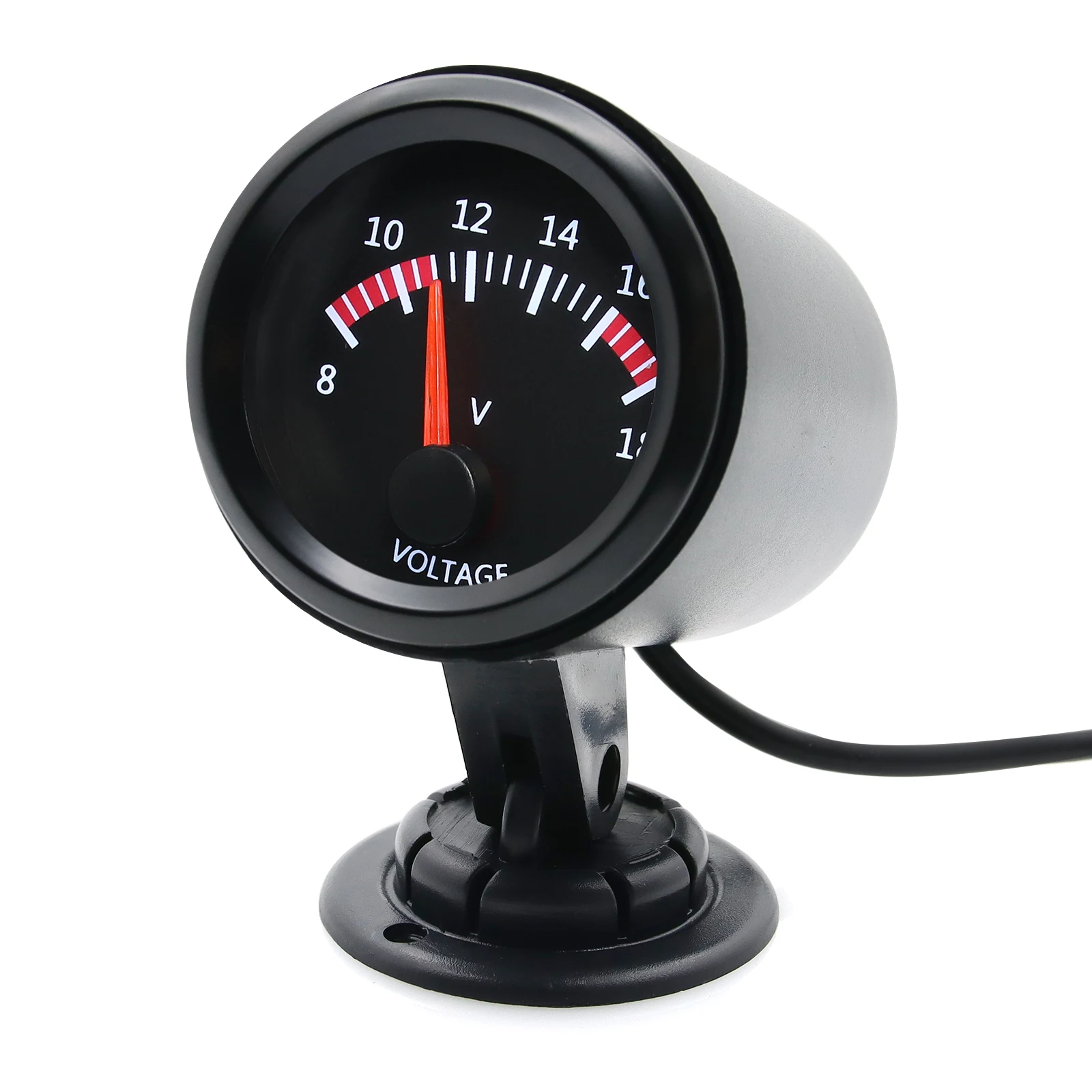 Riloer Voltmetro Auto 2 Pollici 52mm – Display Digitale LED Per Tensione 12V, Universale Per Auto Moto Camper
