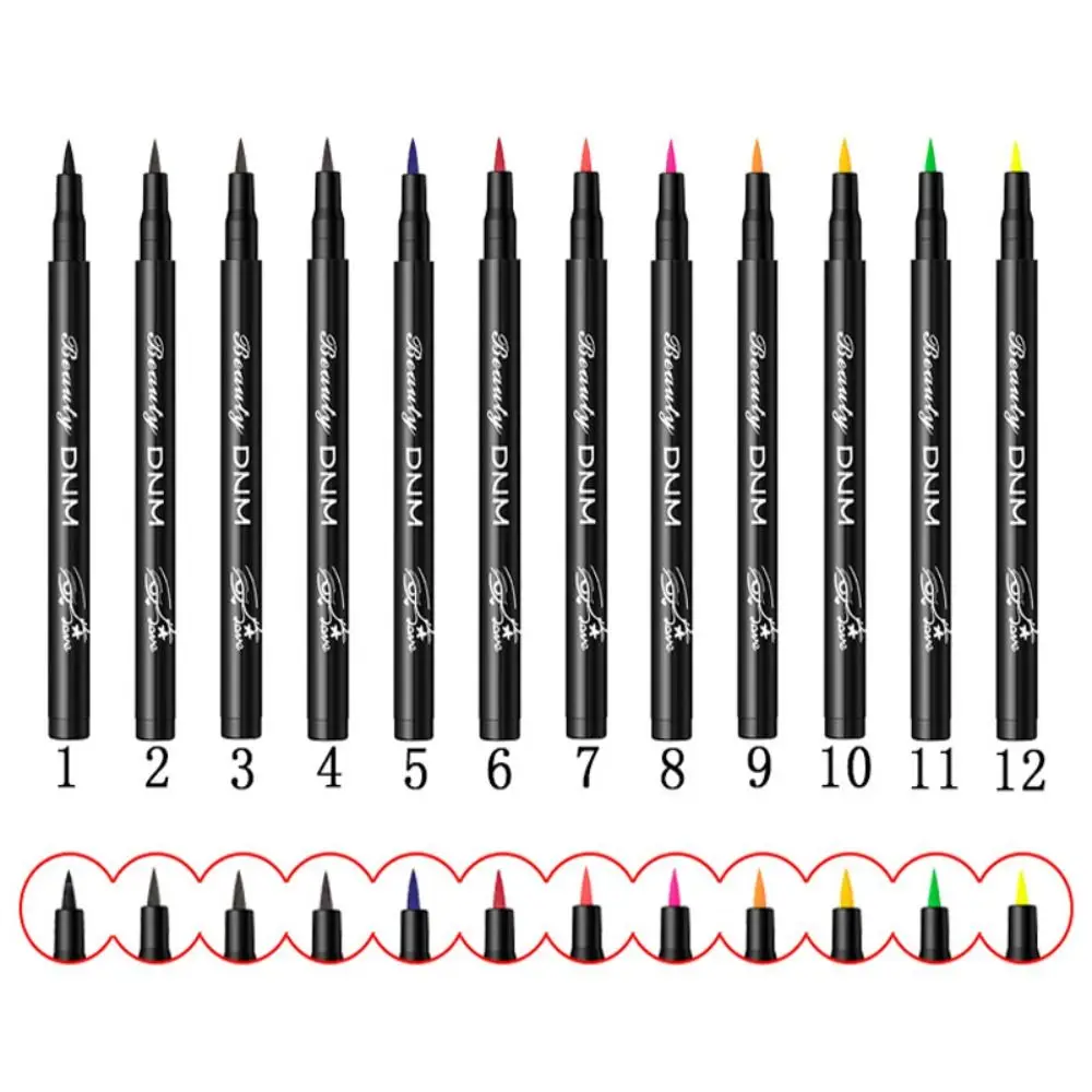 

0.01cm Rainbow Eyeliner Colorful Natural Smooth 12 Colors Eyeliner Pen Smudgeproof Long Lasting Neon Eyeliner Pencil Women