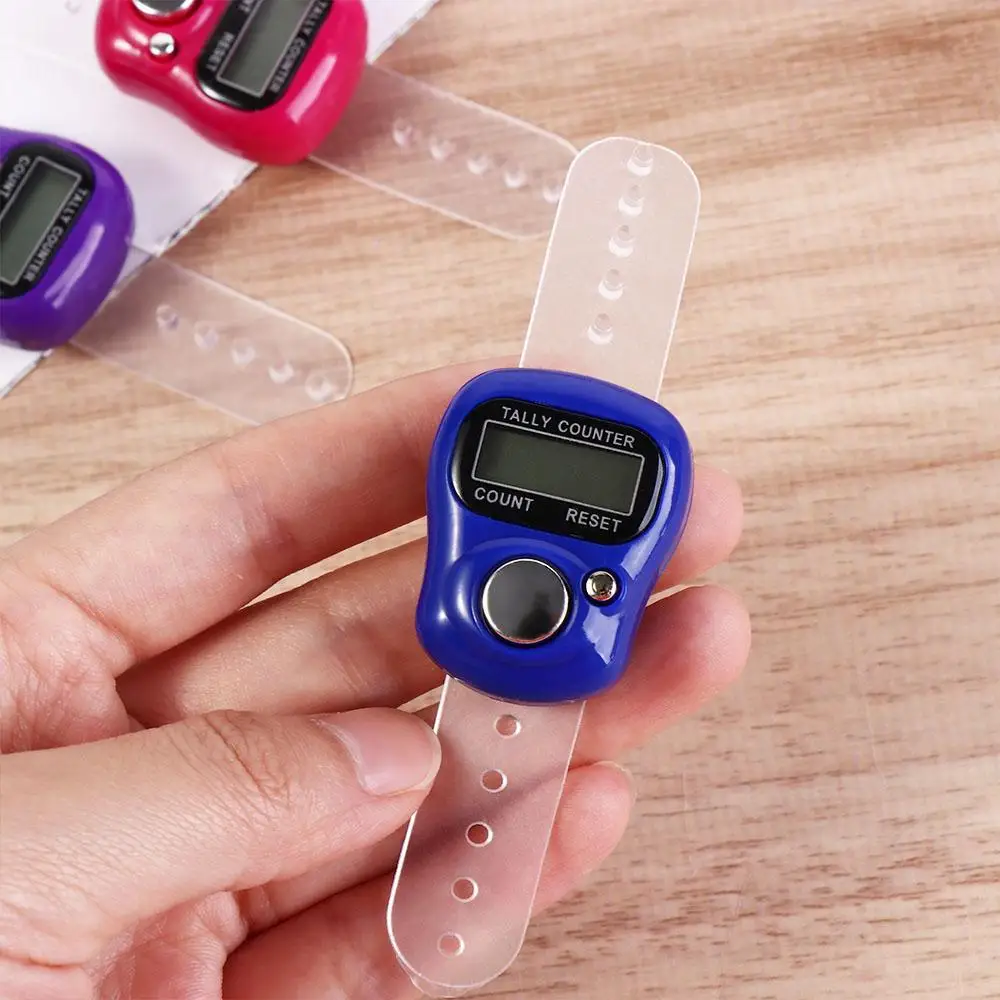 Mini Finger Ring Tally Counter Digital Electronic Knitting Row Counter Weave Tools Hand Held Stroke Counters Point Marker hand tally counter electronic counter