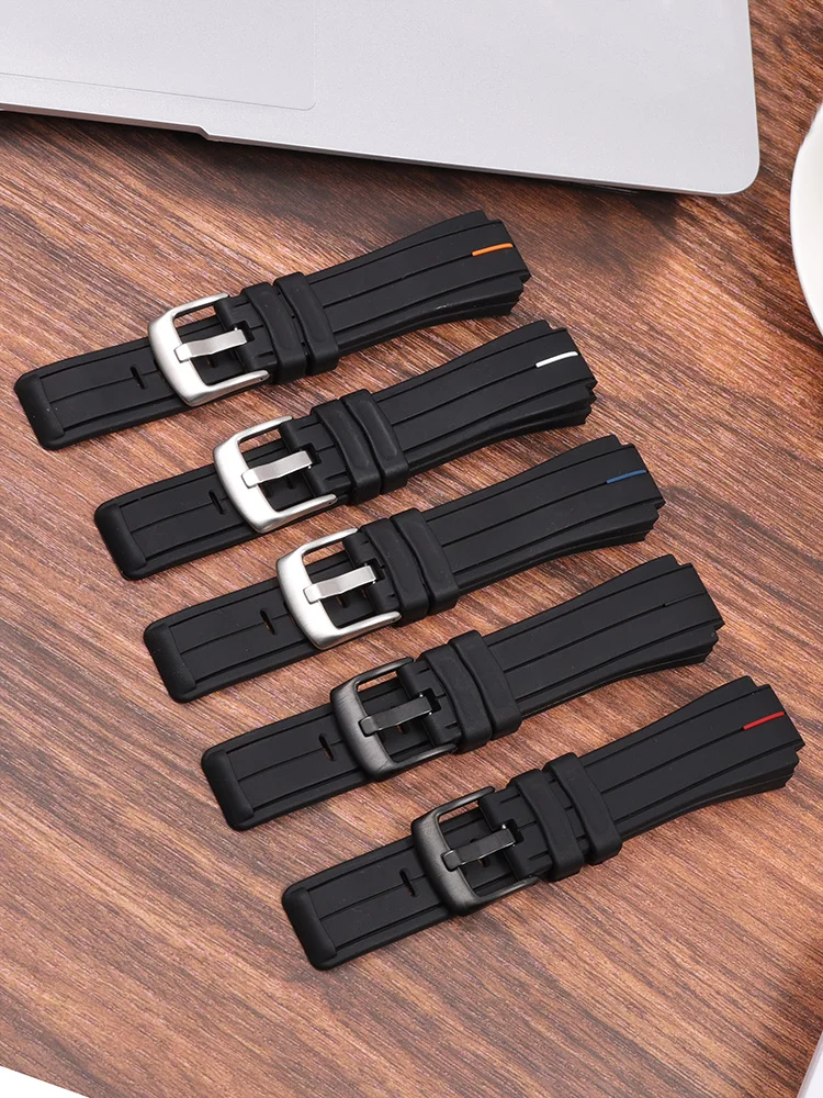 Waterproof Soft Silicone Sports Strap 24-16mm Men's Rubber Watchband