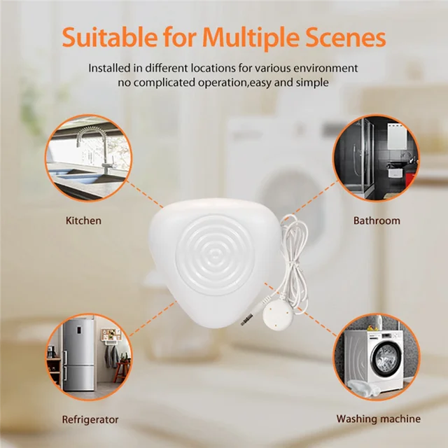 AA08-Tuya Zigbee Water Level Sensor Smart Water Leakage Alarm Detector Overflow Security Protection Smartthings Tuya Ewelink 2