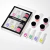 Dip Powder Nail Kit Starter 4 Nude Sheer Powder Semi-transparent Dipping + 4 Steps Beginner Gel Base Top Coat Activator 6