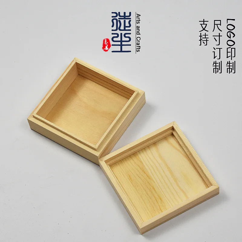 Pine Vintage Wooden Miscellaneous Box with Lid Log Small Storage Box for Buddhist Beads and Strings Tarot Packaging Gift Box
