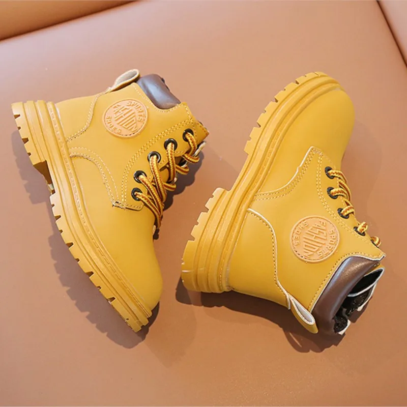 

2022 Baby Autumn Winter Boots for Boys Soft Leather Waterproof Short Boots Baby Girls Soft Sole Ankle Boots Infant First Walkers