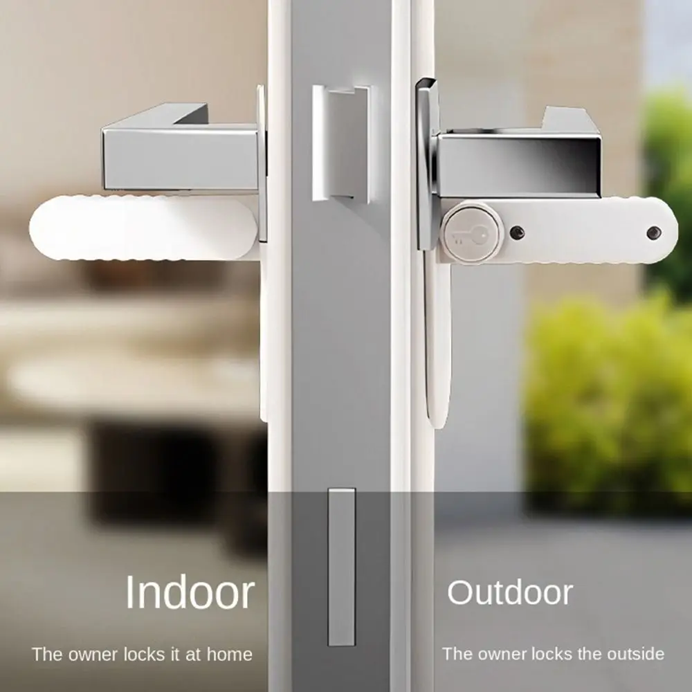 Door Child Locks Child Safety Door Handle ABS Safety Protection Buckle Self Adhesive Pet Room Door Handle Lock Easy Installation Stop