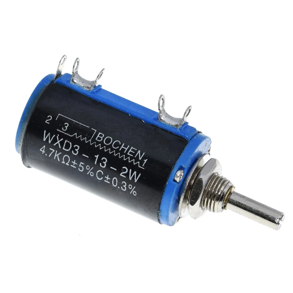 TZT WXD3-13-2W 100 200 220 470 680 R Ohm 1K 2.2K 3.3K 4.7K 5.6K 6.8K 10K 22K 33K 47K 100K Ohm Wirewound Potentiometer multiturn potentiometer linear potentiometer rotary potentiometer potentiometer kit trimmer potentiometer adjustable resistor potentiometer knobs electronic components