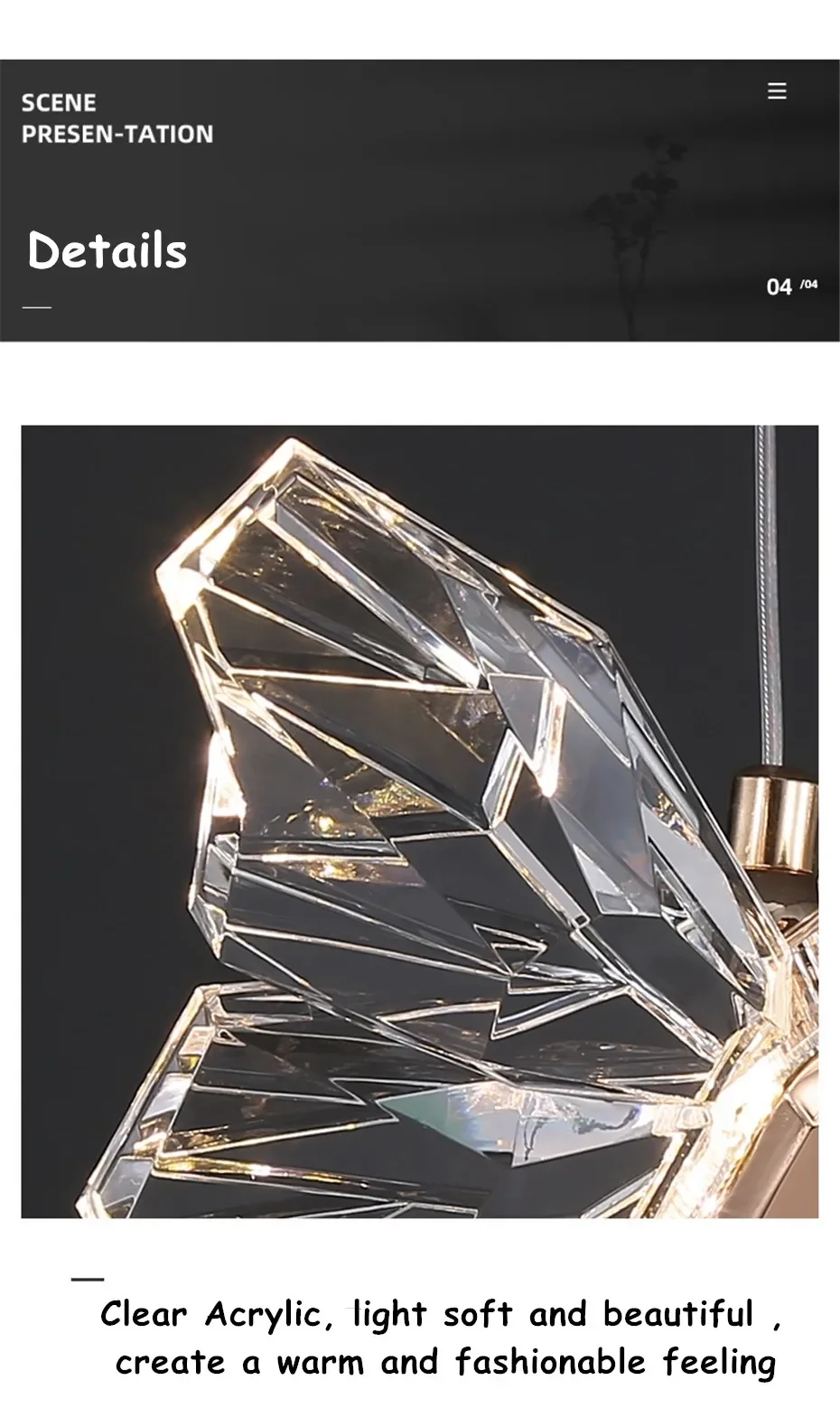 Description Picture 5 of itemCrystal Butterfly Lamp Nordic Luxury Crystal Staircase Chandelier for Hotel Lobby Butterfly Art Lighting Decoration