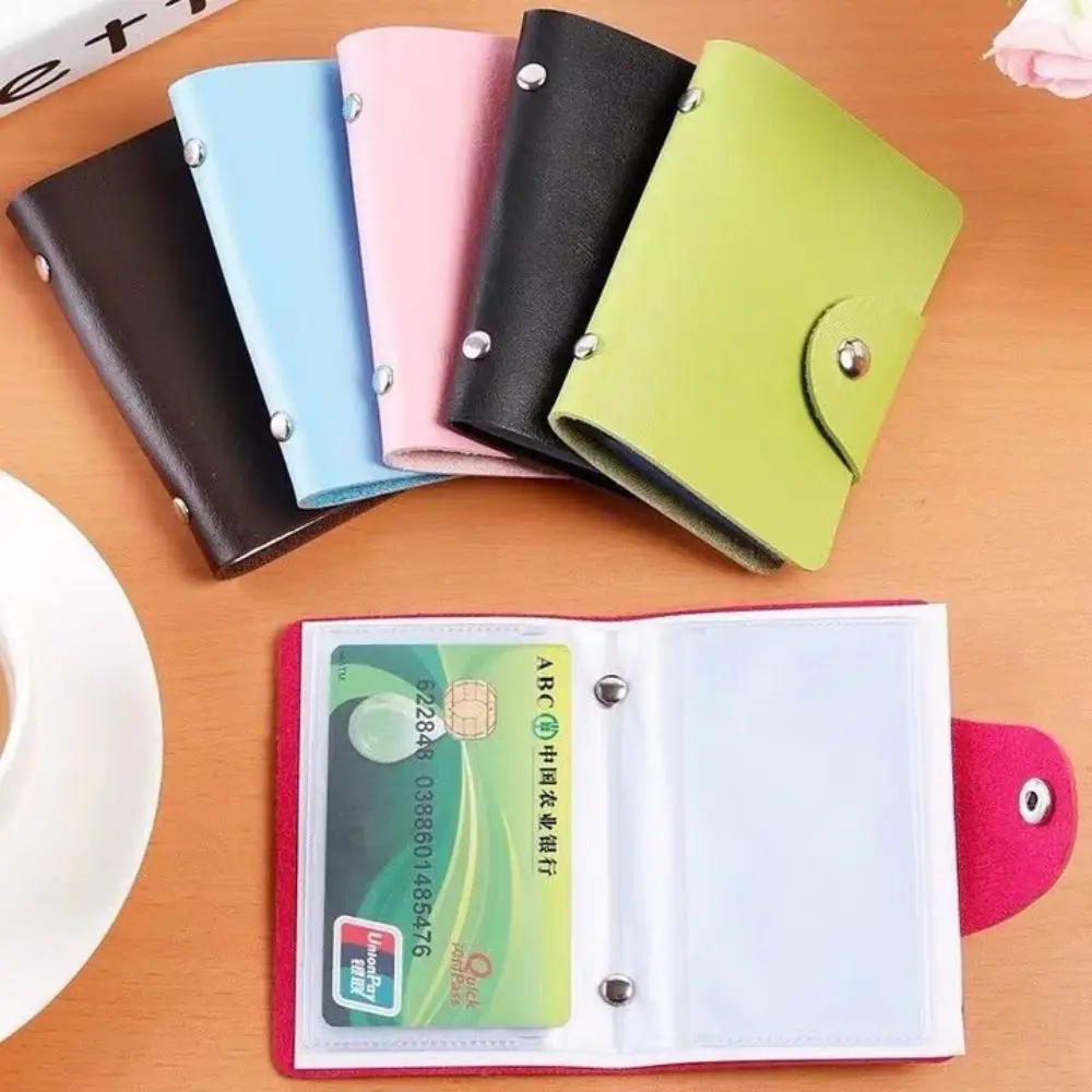 

PU Leather ID Credit Card Holder 24 Cards Slim Pocket Case Women Men Business Card Cover High Quality Coin Purse Bank Card Bags