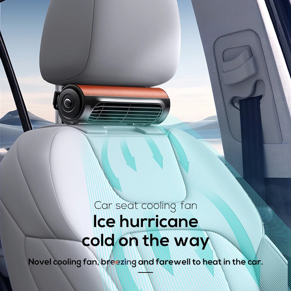 Portable Car Seat Fan USB Powered Low Noise Car Headrest Cooling Air Fan Car Seat Ventilation Fan for Front Rear Seat Passenger