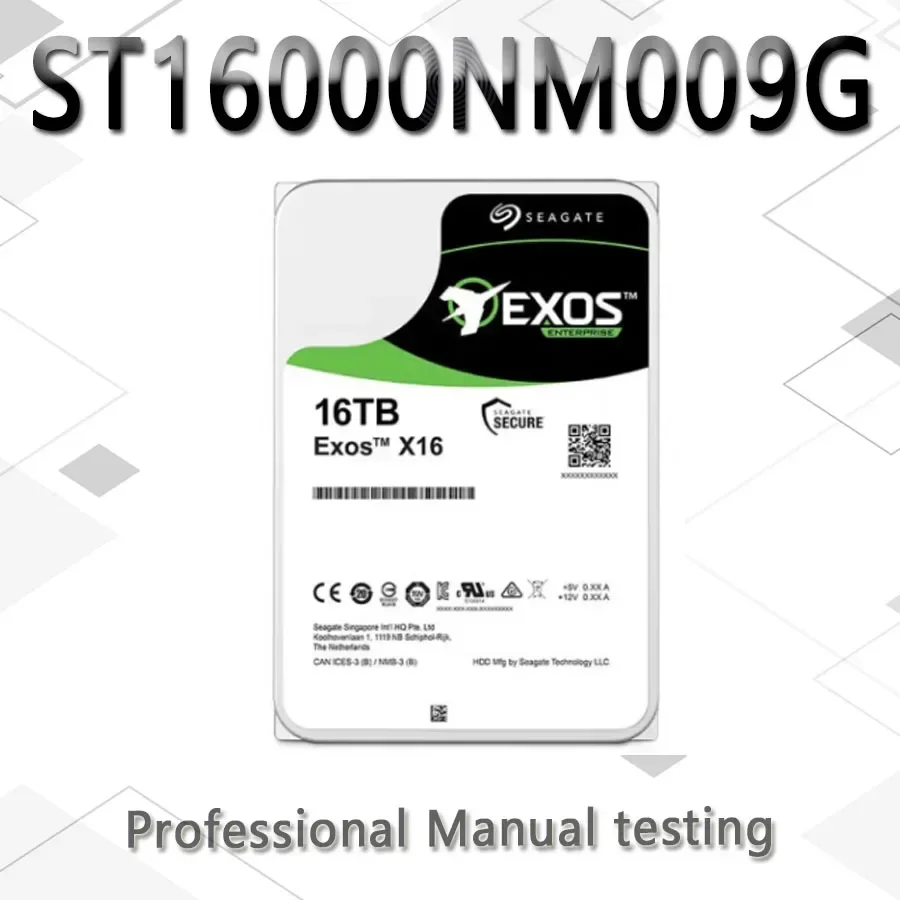 HDD Exos ST16000NM009G / ST16000NM002G X16 16TB SAS 12gb/s 7200rpm 256MB Enterprise 3.5 하드 드라이브 서버 전용