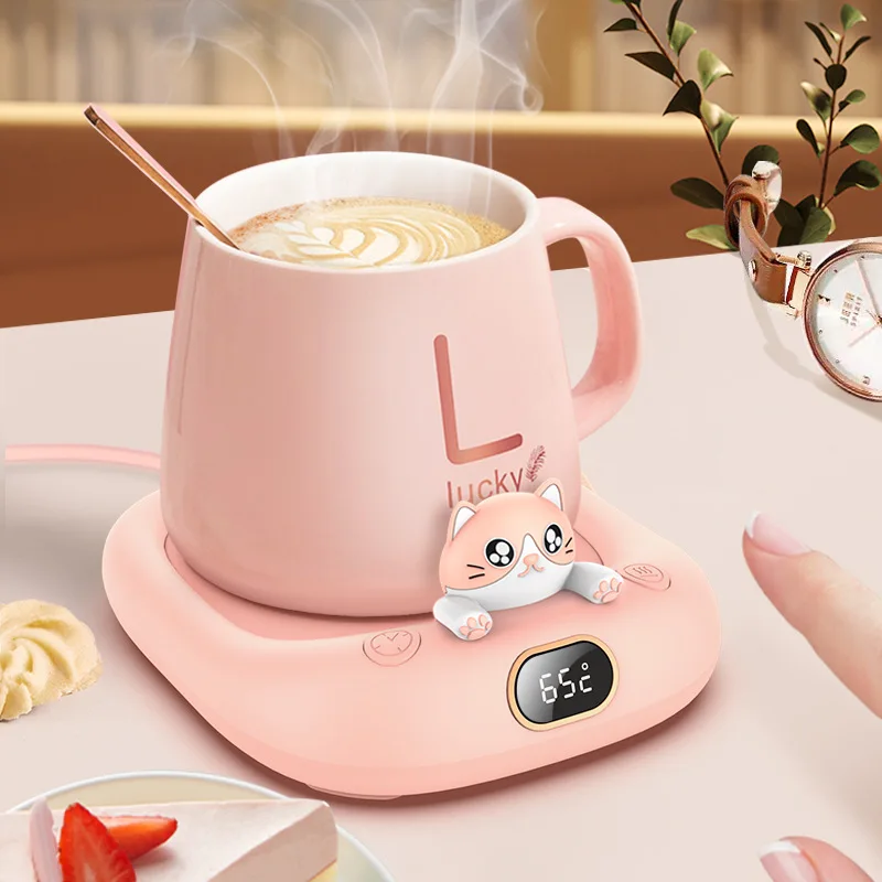 

110V-220V Cup Heater Mug Warmer Electric Hot Plate with 4 Temperature Setting Thermostatic Heating Pad For Coffee Milk Tea