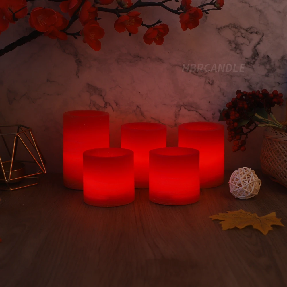 5pcs Set Timer LED Candle Flickering Battery Powered Candle Flameless