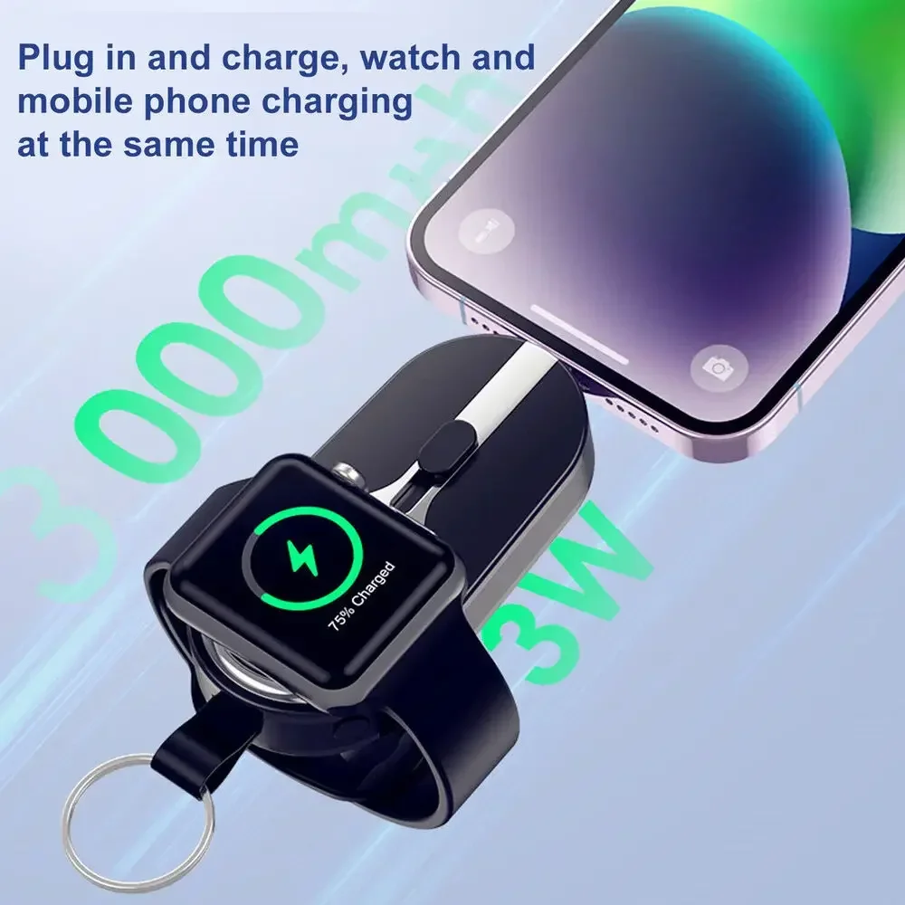 New Keychain Portable Power Bank Wireless External Battery Charger Cases Fast Charging for iPhone Series Samsung Xiaomi Android 4