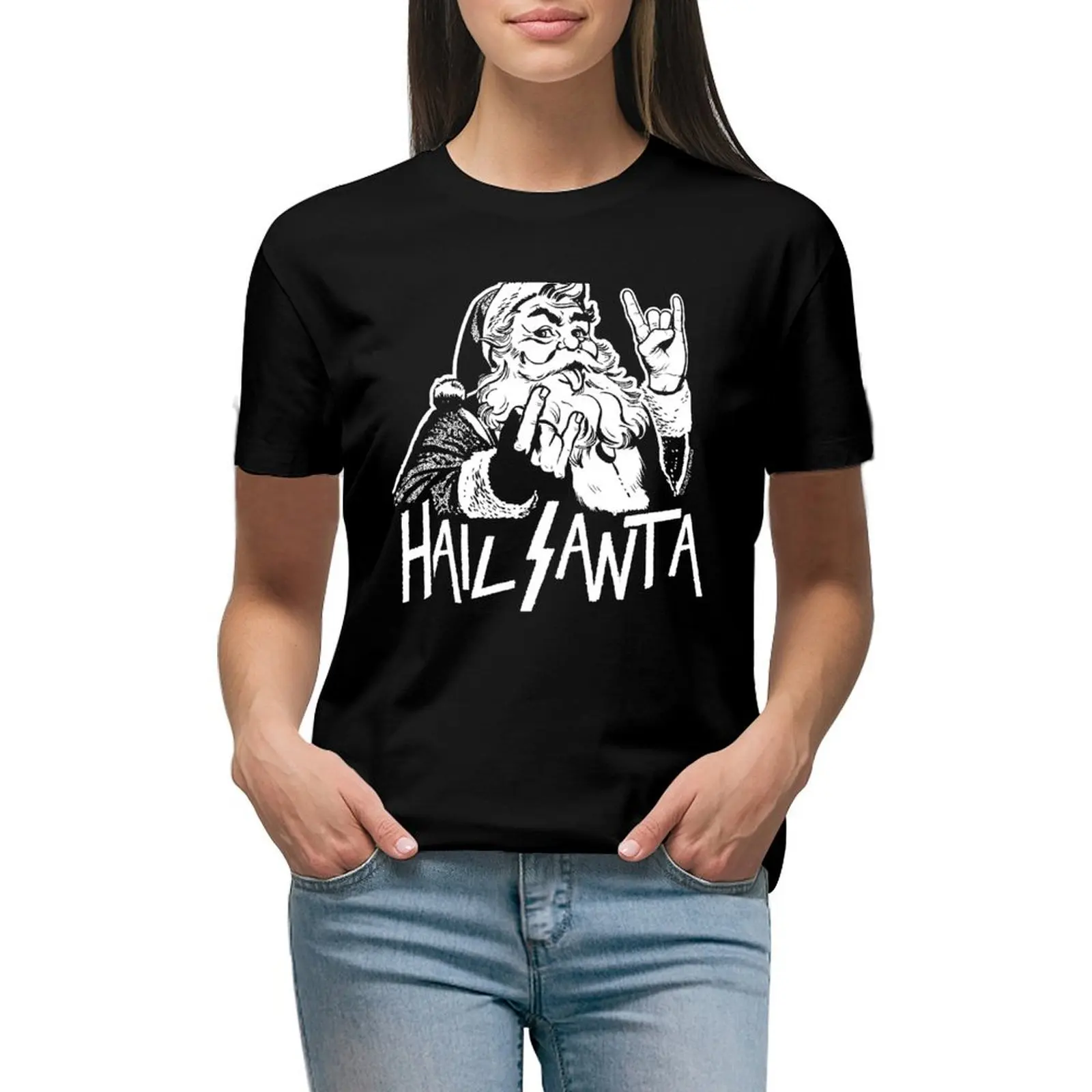 

Hail Santa T-Shirt aesthetic clothes blanks quick-drying graphic t-shirts for Women