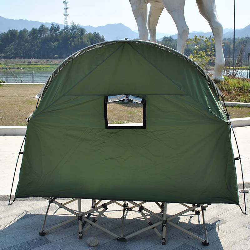 Windproof & Cold-Resistant 1 Person Camping Cot Tent for Fishing & Outdoor Activities, PU4000 Waterproof Level, Without Bed