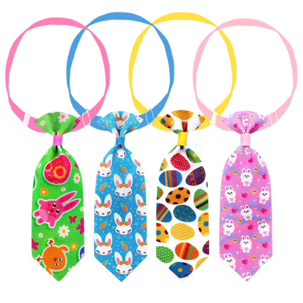 50/100pcs Easter Dog Neckties Rabbit Adjustable Tie Bowties For Small Dog Cat Easter Small Dog Puppy Grooming Accessories 5
