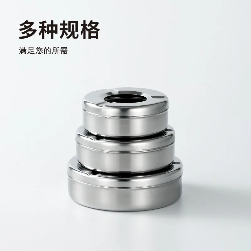 Round Stainless Steel Cigarette Ashtray Lid Smoking Accessories cigarettes ashtray stainless steel ashtray metal ashtray