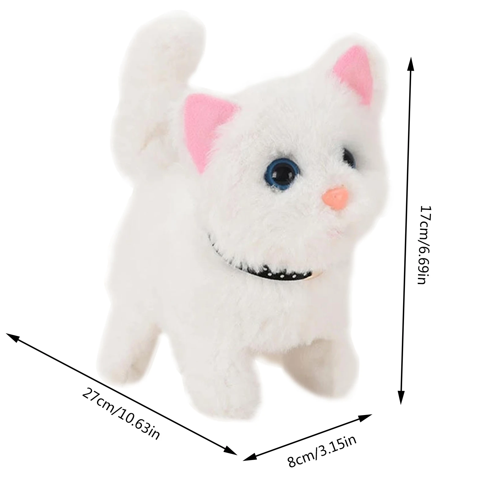 Lovely Electric Cat Plush Toy Soft Plush Stuffed Cat With Touch Control Interactive Meow Robotic Pet Toy For Kids Girl Gifts