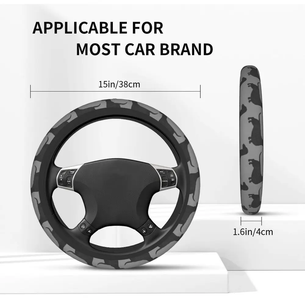 Nette Dackel Auto Lenkrad Abdeckung 38 cm Anti-slip Tier Hund Elastische Auto Dekoration Innen Zubehör – Detail 6