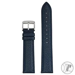 Luxurious Soft Genuine Leather Quick Release Watch Band Bracelet - 18mm (Blue)