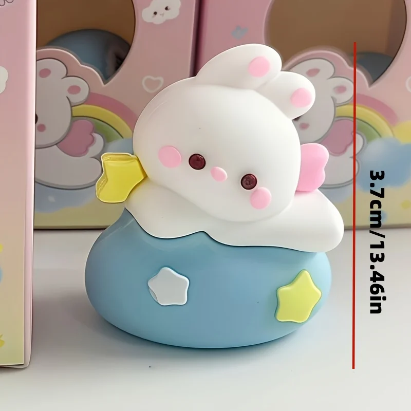 6-Piece Set of Mini Pencil Sharpeners, Desktop Decorations, Cute Strawberry Bunny, Rainbow Bunny Design, Cartoon Cute Pencil Sharpener, Portable Pencil Sharpener for Children and Elementary School Stu - 2