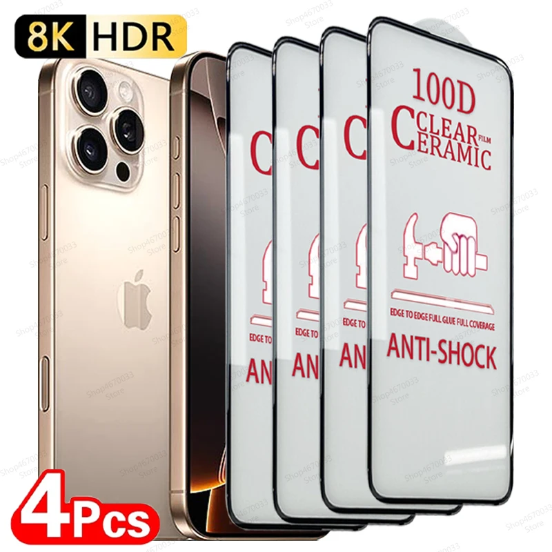 Pack of 4 Soft Clear HD Screen Protectors - Premium Ceramic Film