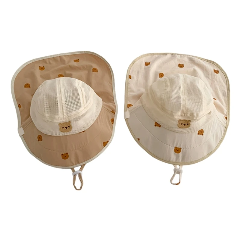 

Sun Safe Kids Cotton Hat with Neck & Ear Coverage Adjustable Cotton Beach Hat Comfortable Wearing Hat for Boy & Girls Gift