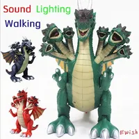 High-tech Seven heads Dinosaur Toy Jurassic world electric dinosaur toys Tyrannosaurus rex plastic dinosaur model 1