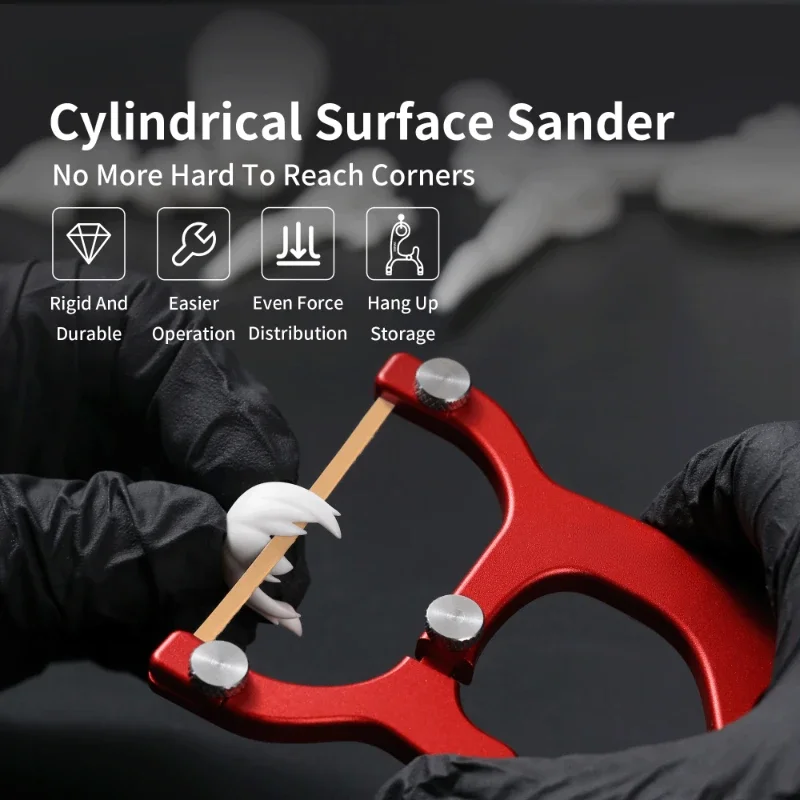 

Red Aluminum Alloy with Teeth Clamp Mouth Surface Grinding Cylindrical Handheld Polishing Tool