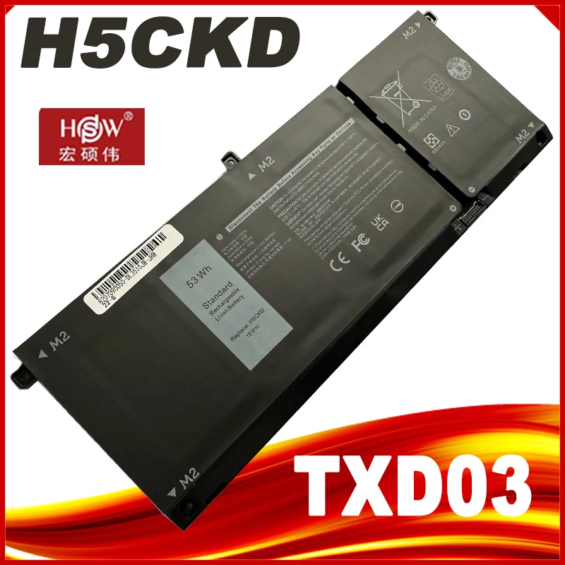 Nova Bateria do Portátil H5ckd para Dell Inspiron 5502 5505 5409 5400 2-em1 7506 3410 3510 9077g P129g P102f 5401 5509 5408 53wh