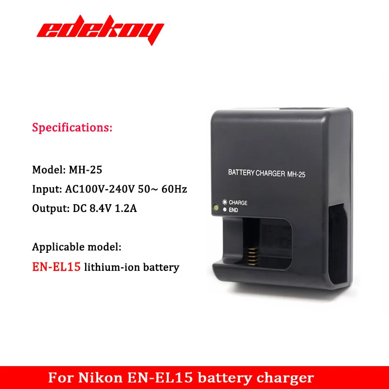 Carregador de Bateria para Câmera Nikon Mh25 mh 25 En-el15 en El15 Enel15 v1 D600 D610 D7100 D810 D7000 D800 - Image 5