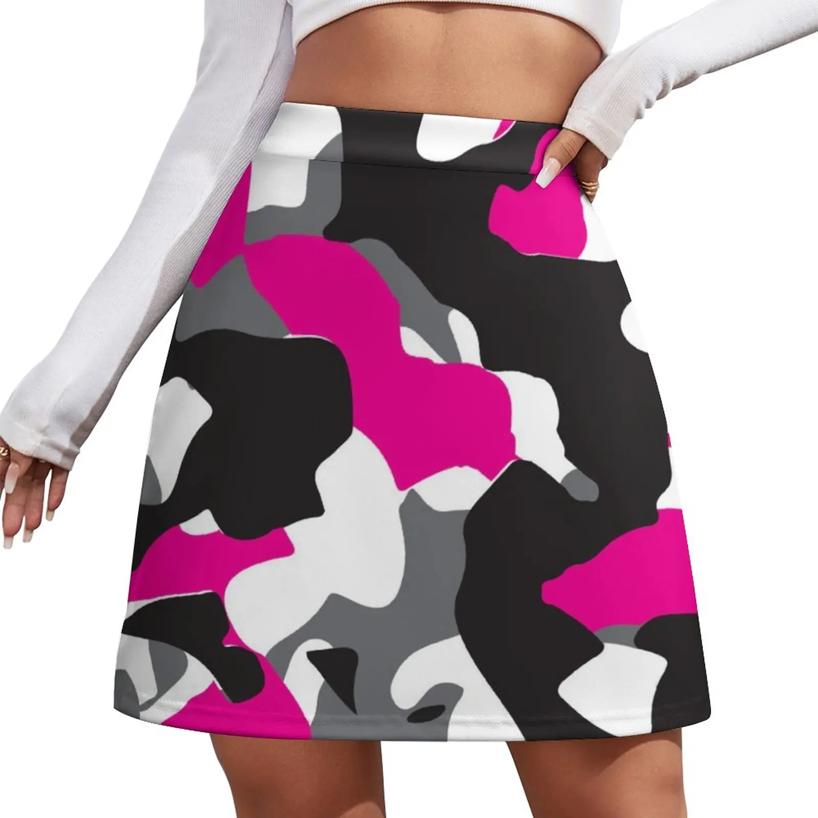 Camoflague Pattern With Pinkiphone case Mini Skirt womans clothing Dresses