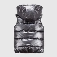 Gilet rembourré à capuche pour hommes, veste brillante sans manches, vêtements d'extérieur décontractés, manteau chaud épais, gilet imperméable, vêtements pour hommes 4XL, hiver 3